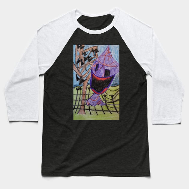 Batty Ghost Baseball T-Shirt by Blue Closet